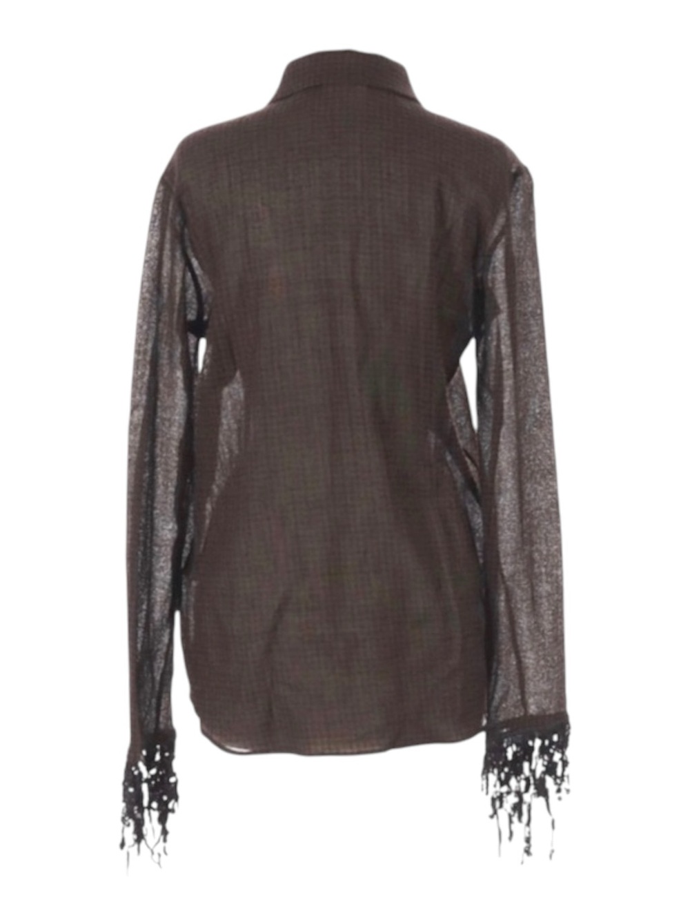 Luxury: Isa Arfen Ready To Wear ꧁ That 90'S Shirt Plaid Wool Sequins ꧂ Hot Choc - Picture 10 of 17